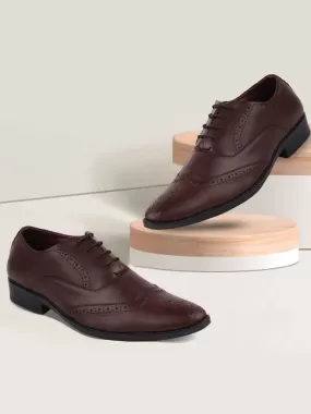 Men Brown Formal Lace-Up Brogue Shoes