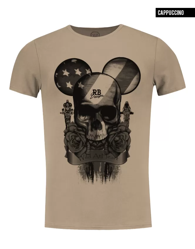 Men's T-shirt Designer Flowers Skull Tee "Mickey" RB Design Edition / color option / MD321