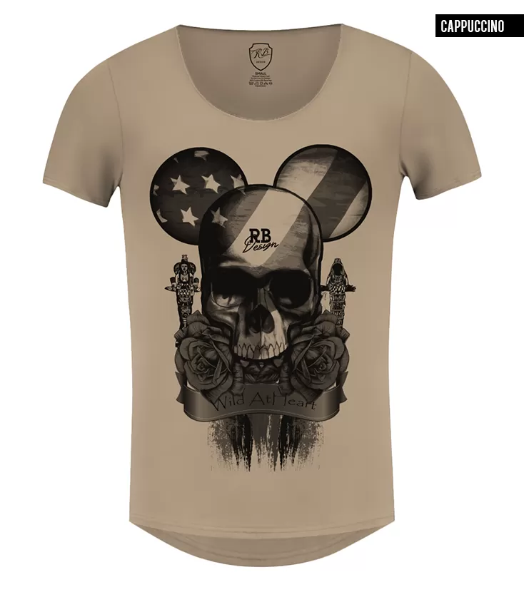 Men's T-shirt Designer Flowers Skull Tee "Mickey" RB Design Edition / color option / MD321