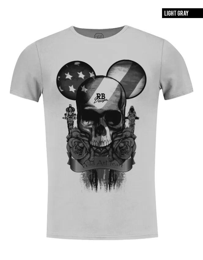 Men's T-shirt Designer Flowers Skull Tee "Mickey" RB Design Edition / color option / MD321