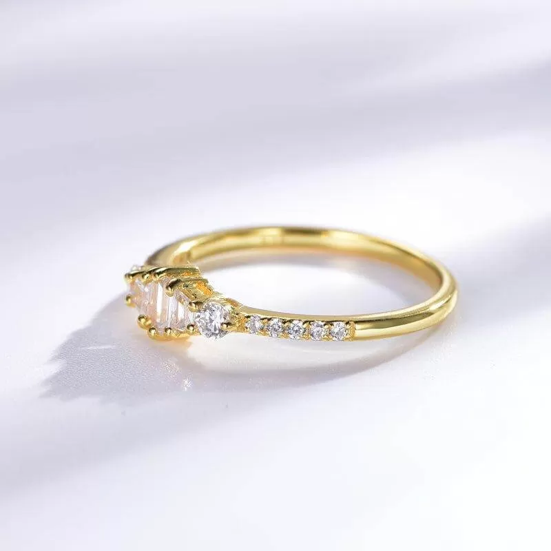 Minimalist Simulated diamond Engagement Ring