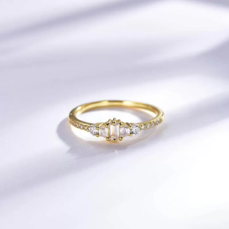 Minimalist Simulated diamond Engagement Ring