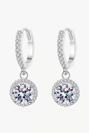 Moissanite 2 Ct Round-Shaped Drop Earrings