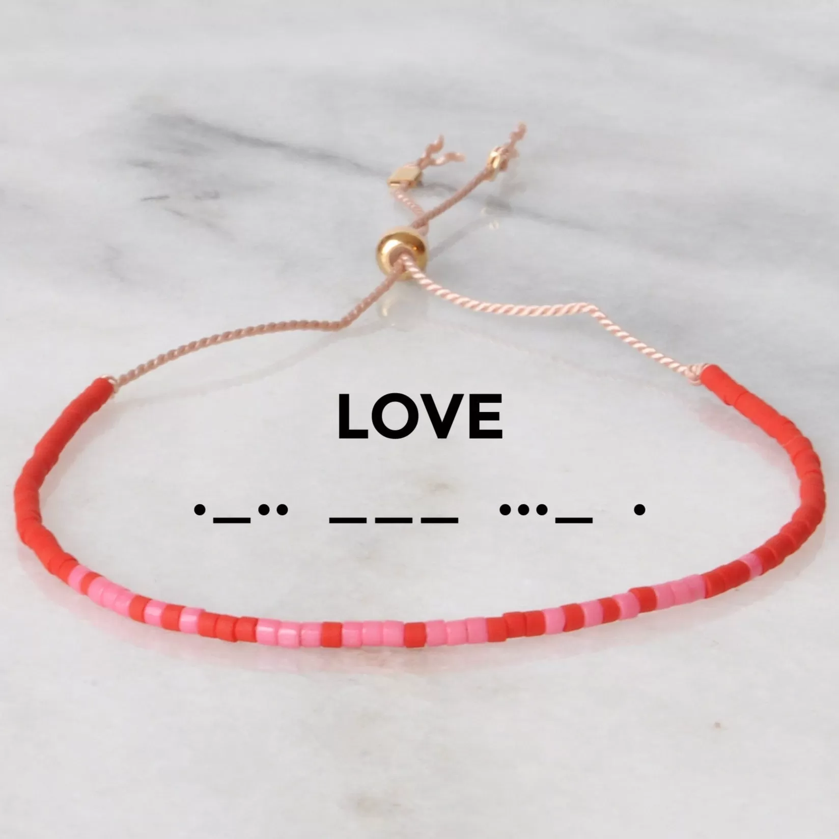 Morse Code Valentine String Bracelets