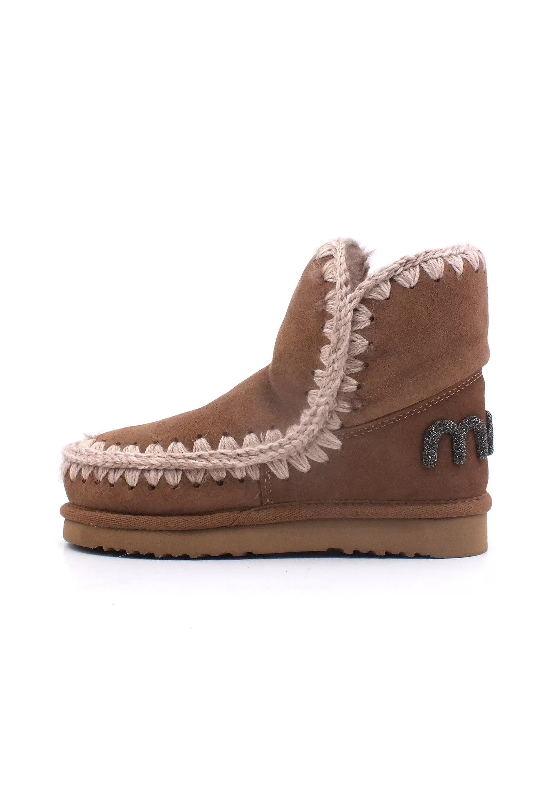 MOU Eskimo 18 Glitter Logo Stivaletto Pelo Donna Pink Brown MU.FW101050A