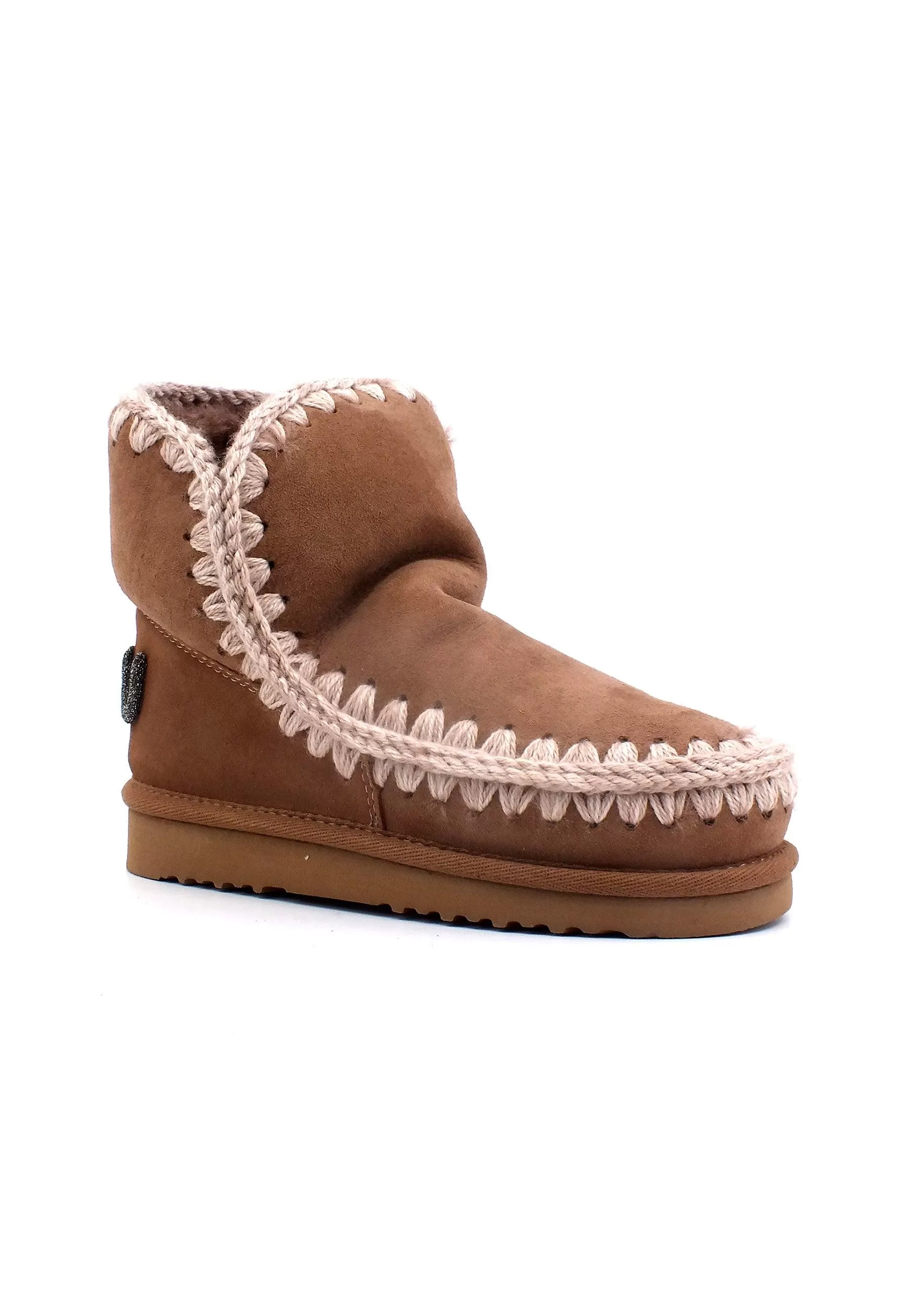 MOU Eskimo 18 Glitter Logo Stivaletto Pelo Donna Pink Brown MU.FW101050A