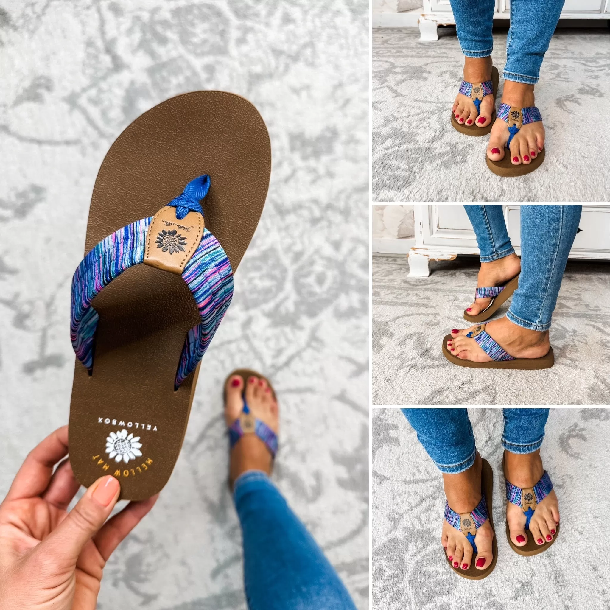 Nadia Flance Flip Flop Sandal - Blue Multi