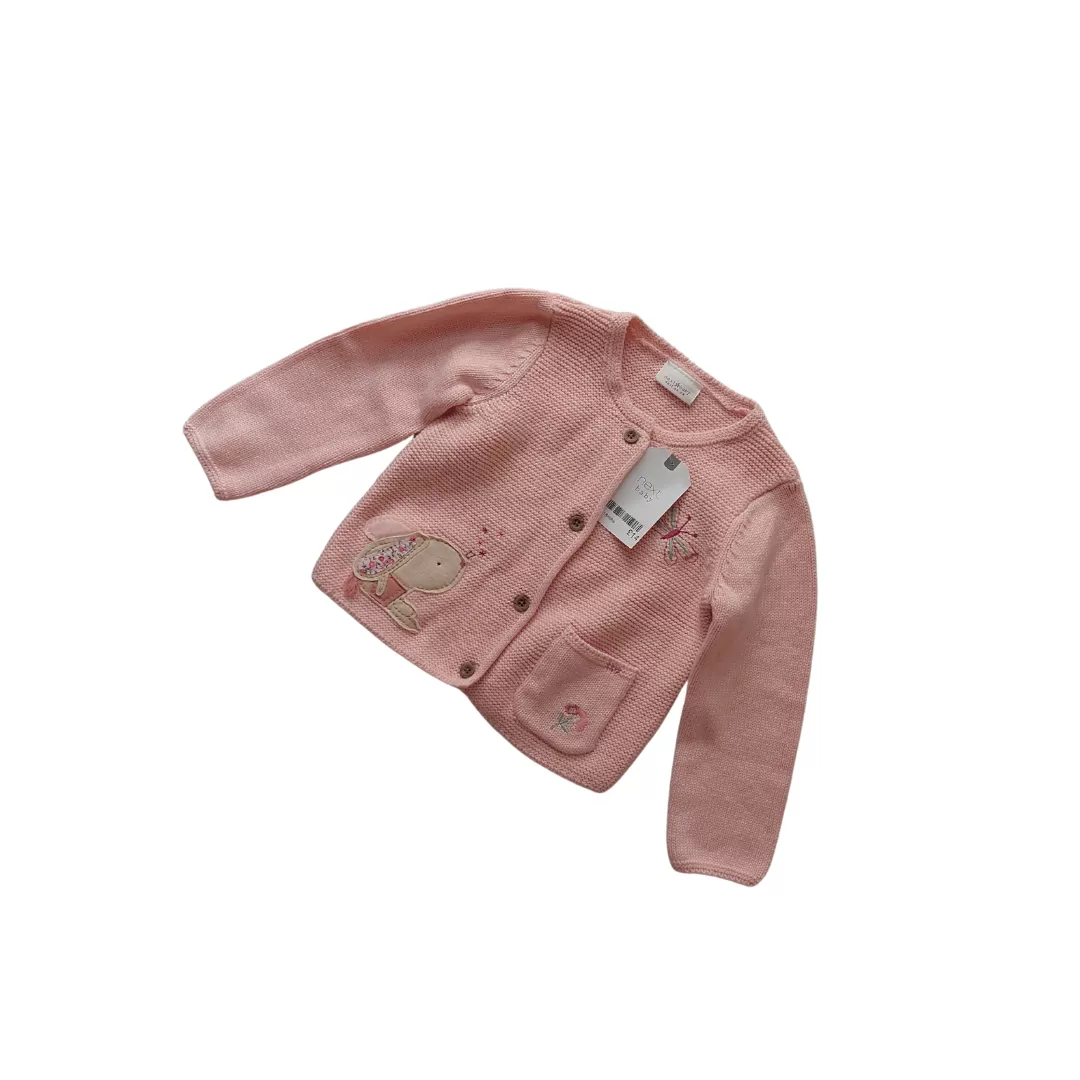 Next Pink Knit Bunny Sweater (12 - 18 Months) | Brand New |