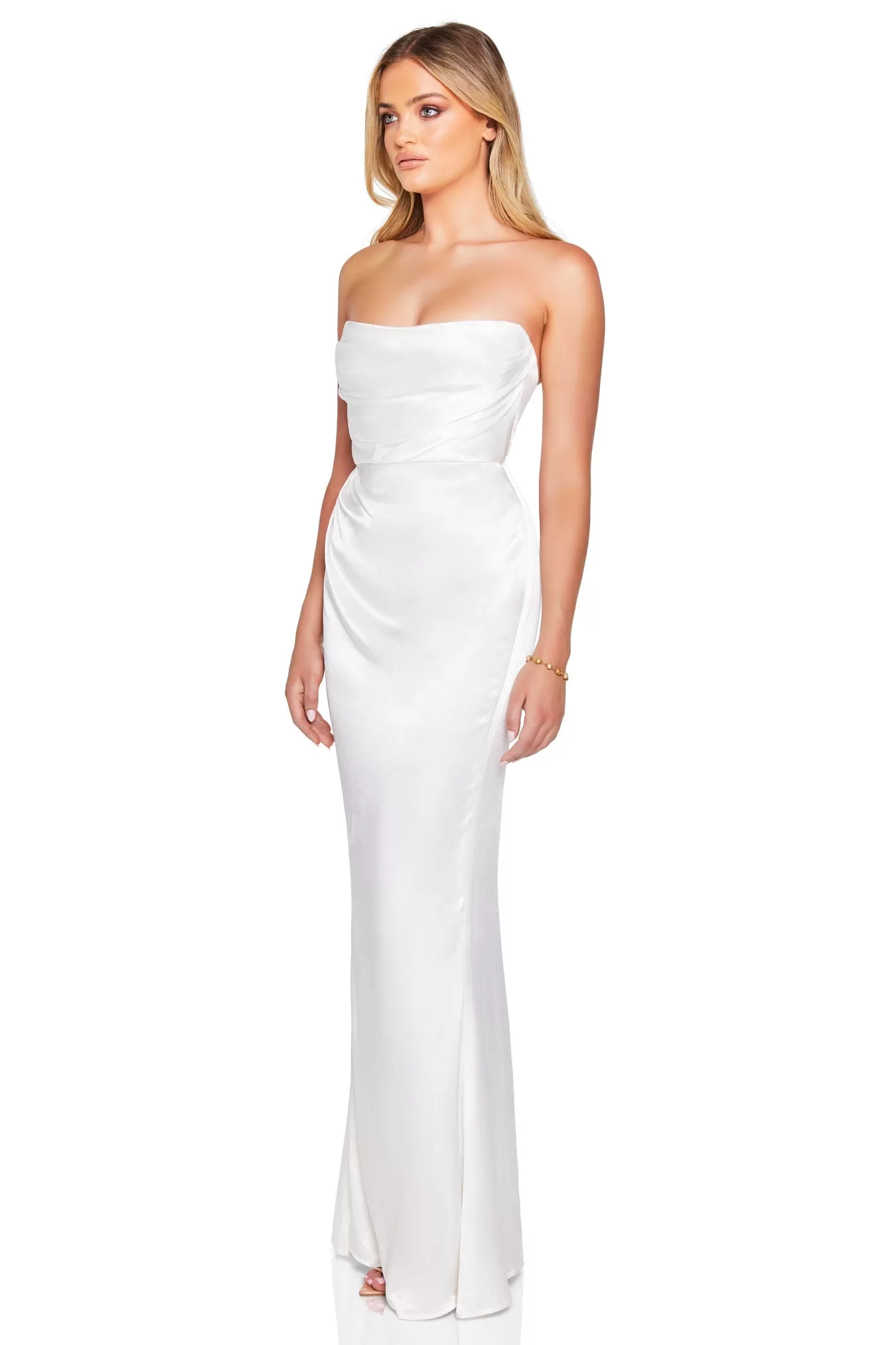 Nookie Emelie Strapless Gown - White