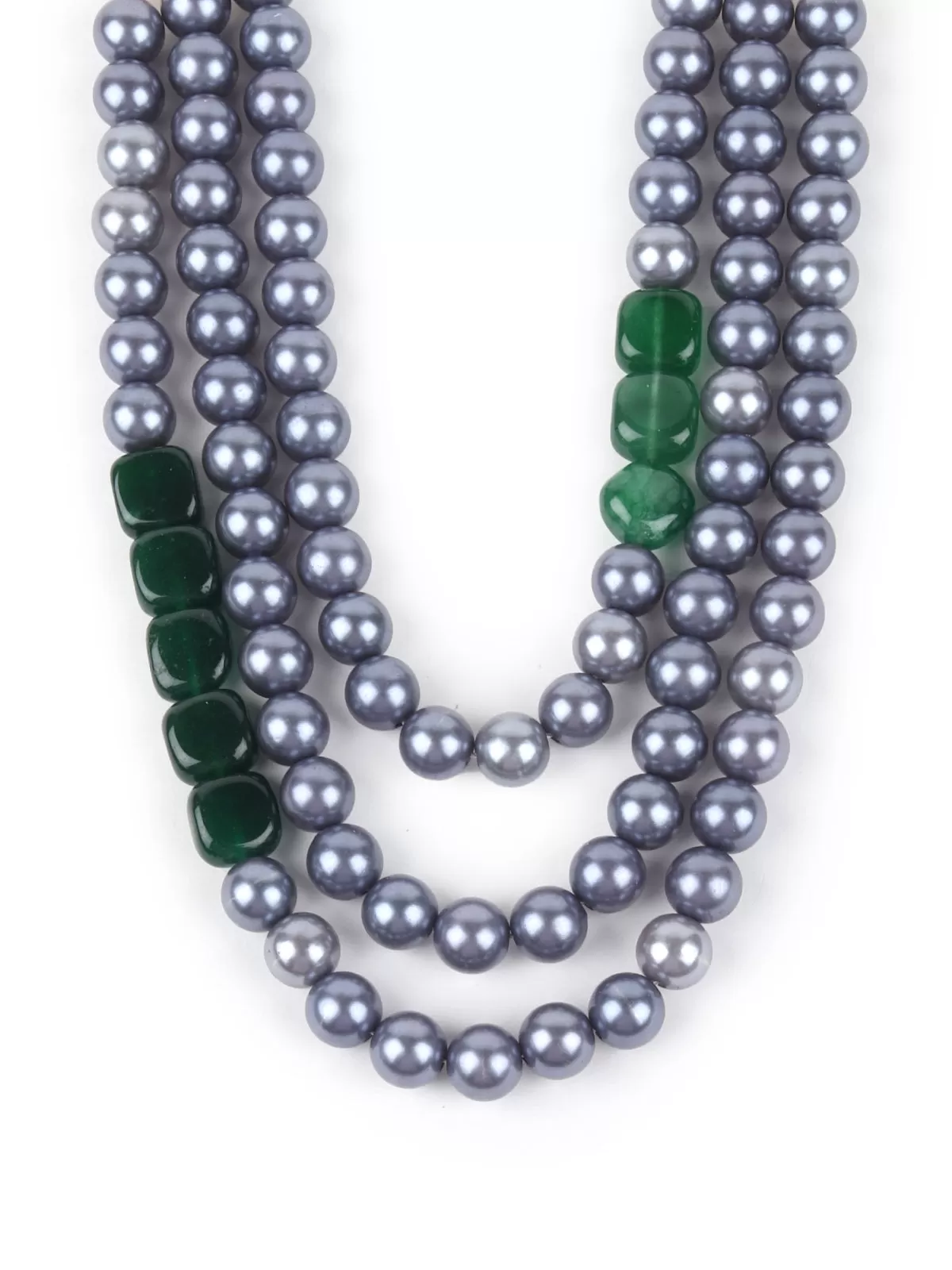 Odette Grey Pearl Multi Layered Neckpiece For Women