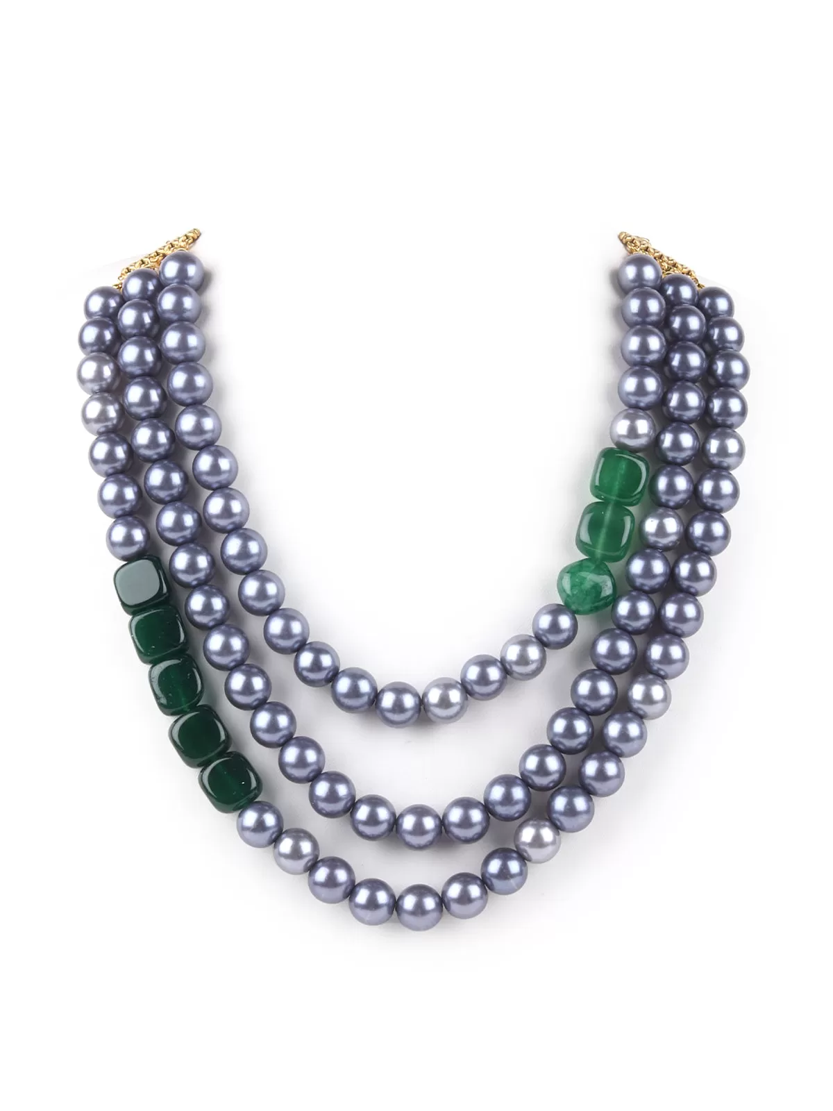 Odette Grey Pearl Multi Layered Neckpiece For Women