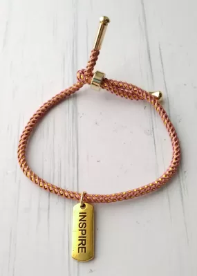 Olivia Inspire Metallic Cord Slider Bracelet