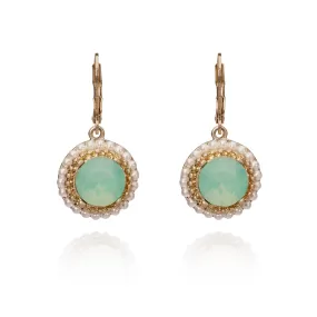 Pacific Opal Regency Era Earrings: Green Stone Drop Earrings