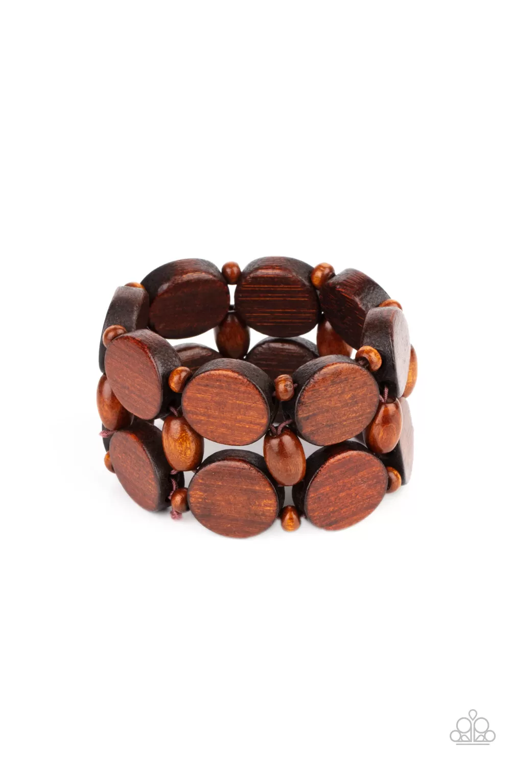 Paparazzi Beach Bravado - Brown Wooden Bracelet