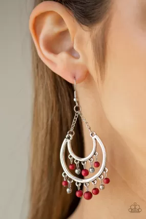 Paparazzi Earring ~ Free-Spirited Spirit - Red