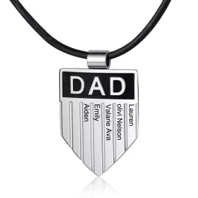 Personalized 5 Name Engraved Necklaces For Dad