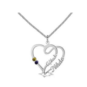 Personalized Double Heart Necklace