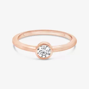 Petite Bezel Solitaire Stackable Diamond Ring