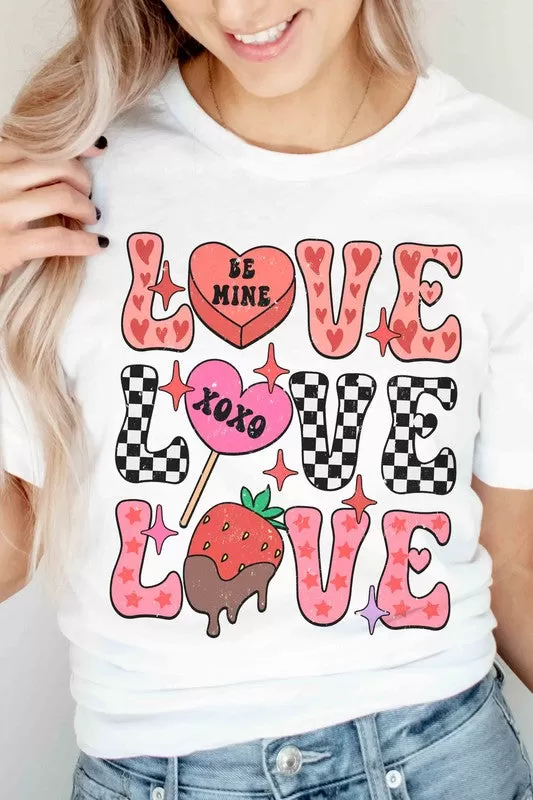 Plus Size - Love Stacked Candies Valentine's Graphic T-Shirt