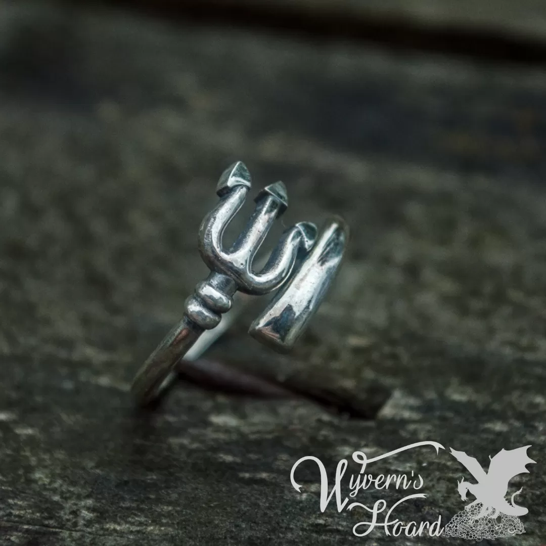 Poseidon's Trident Sterling Silver Ring