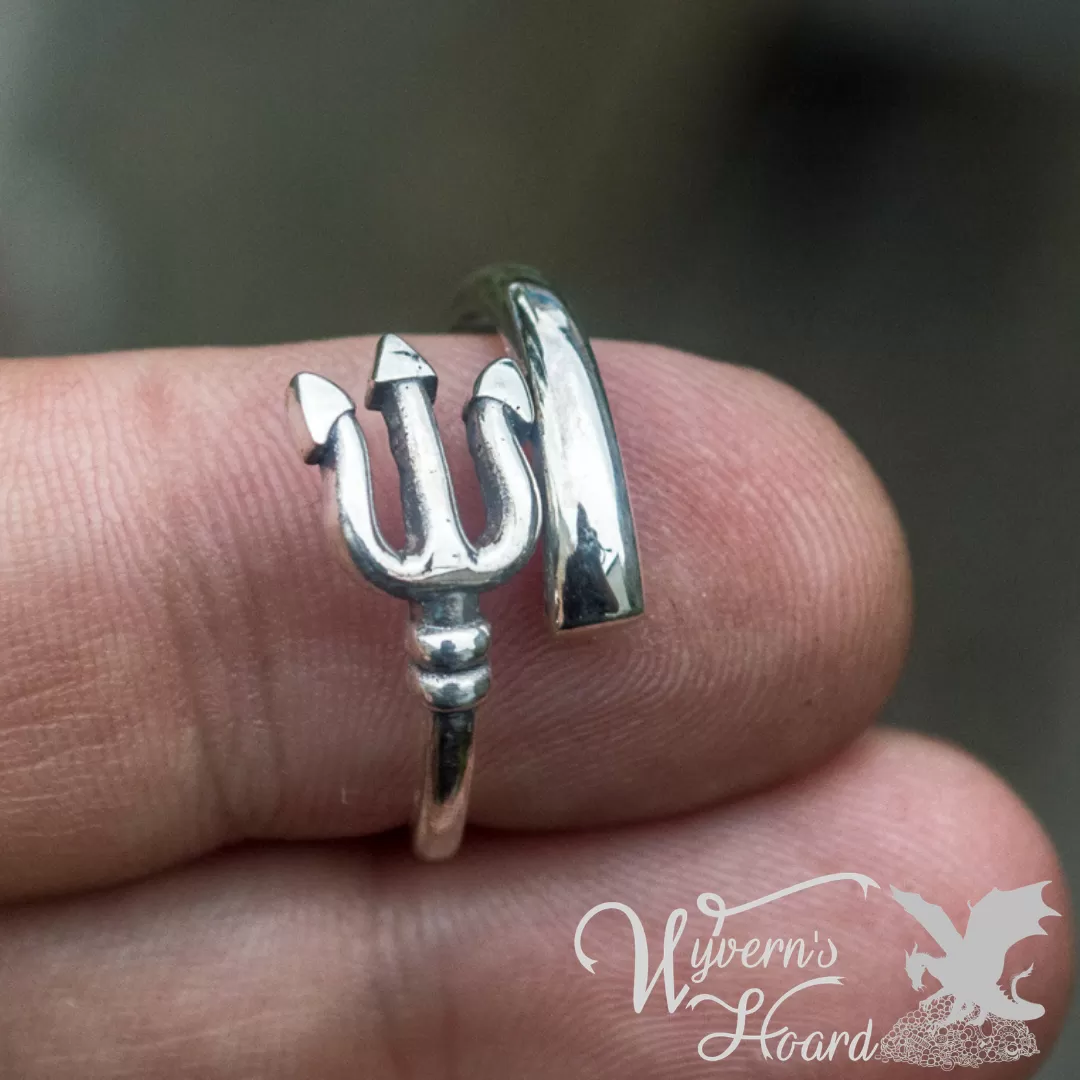 Poseidon's Trident Sterling Silver Ring