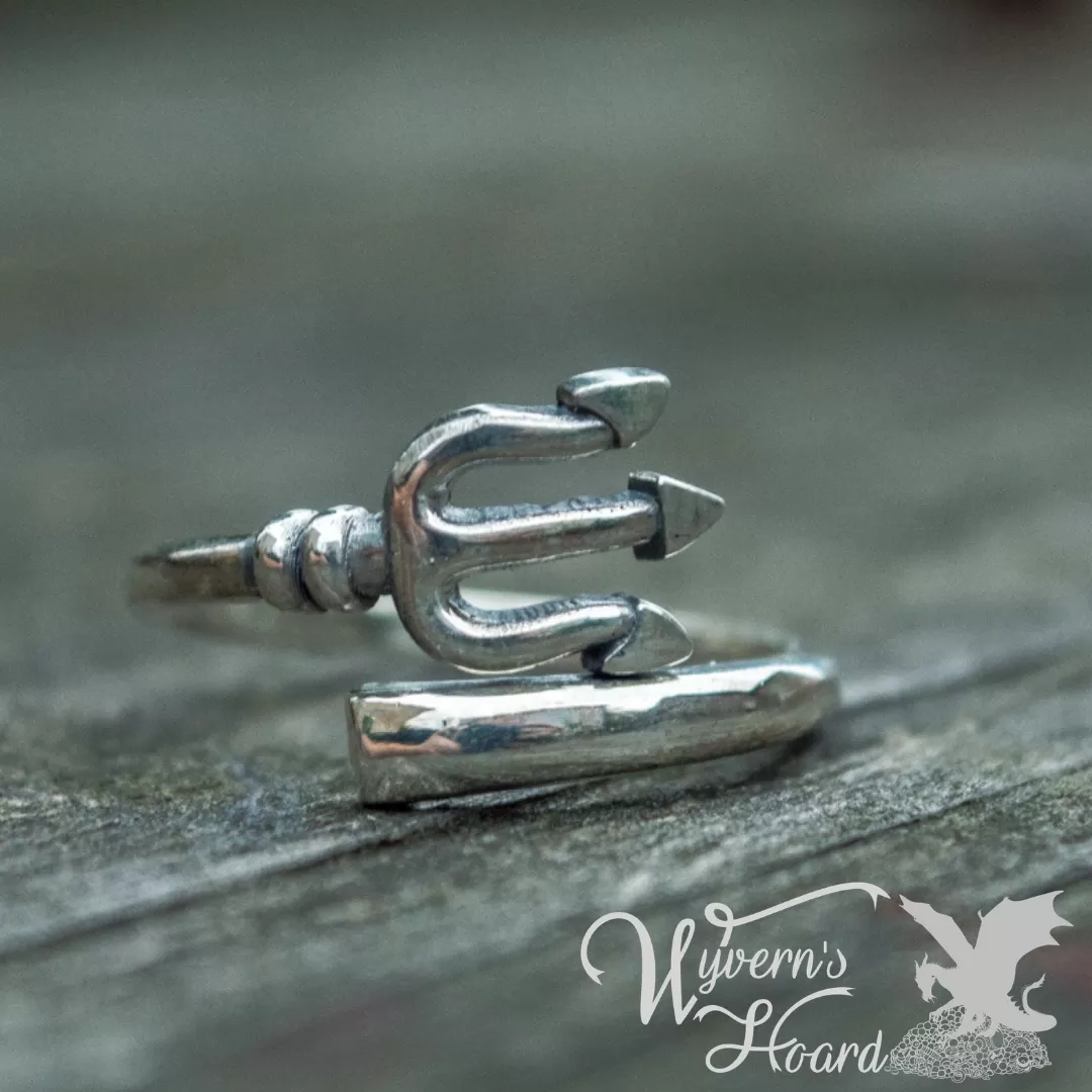 Poseidon's Trident Sterling Silver Ring