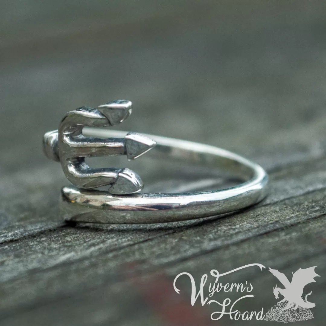 Poseidon's Trident Sterling Silver Ring