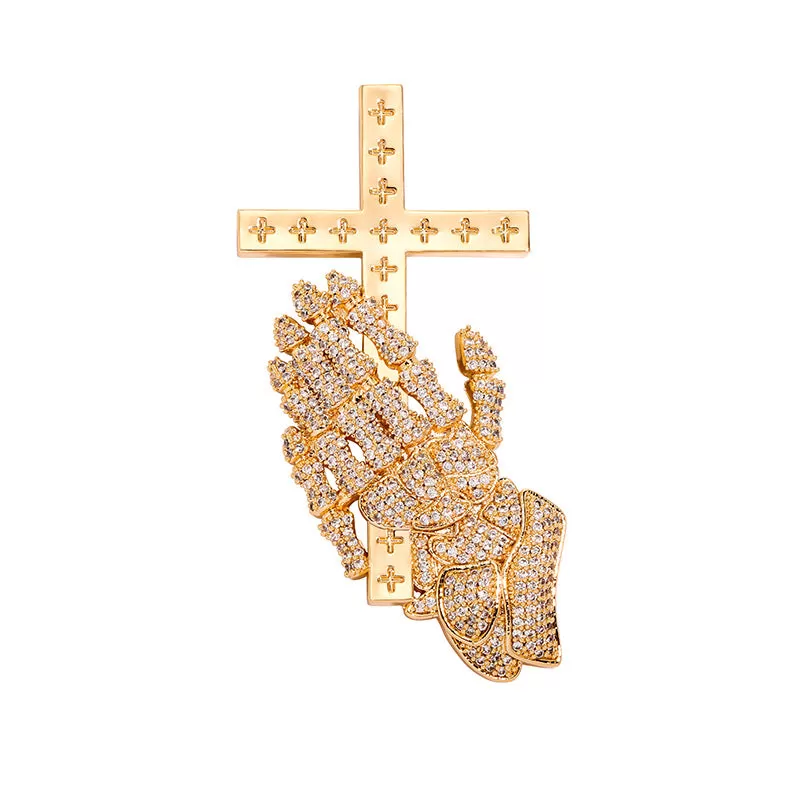 Prayer Gesture Cross Pendant