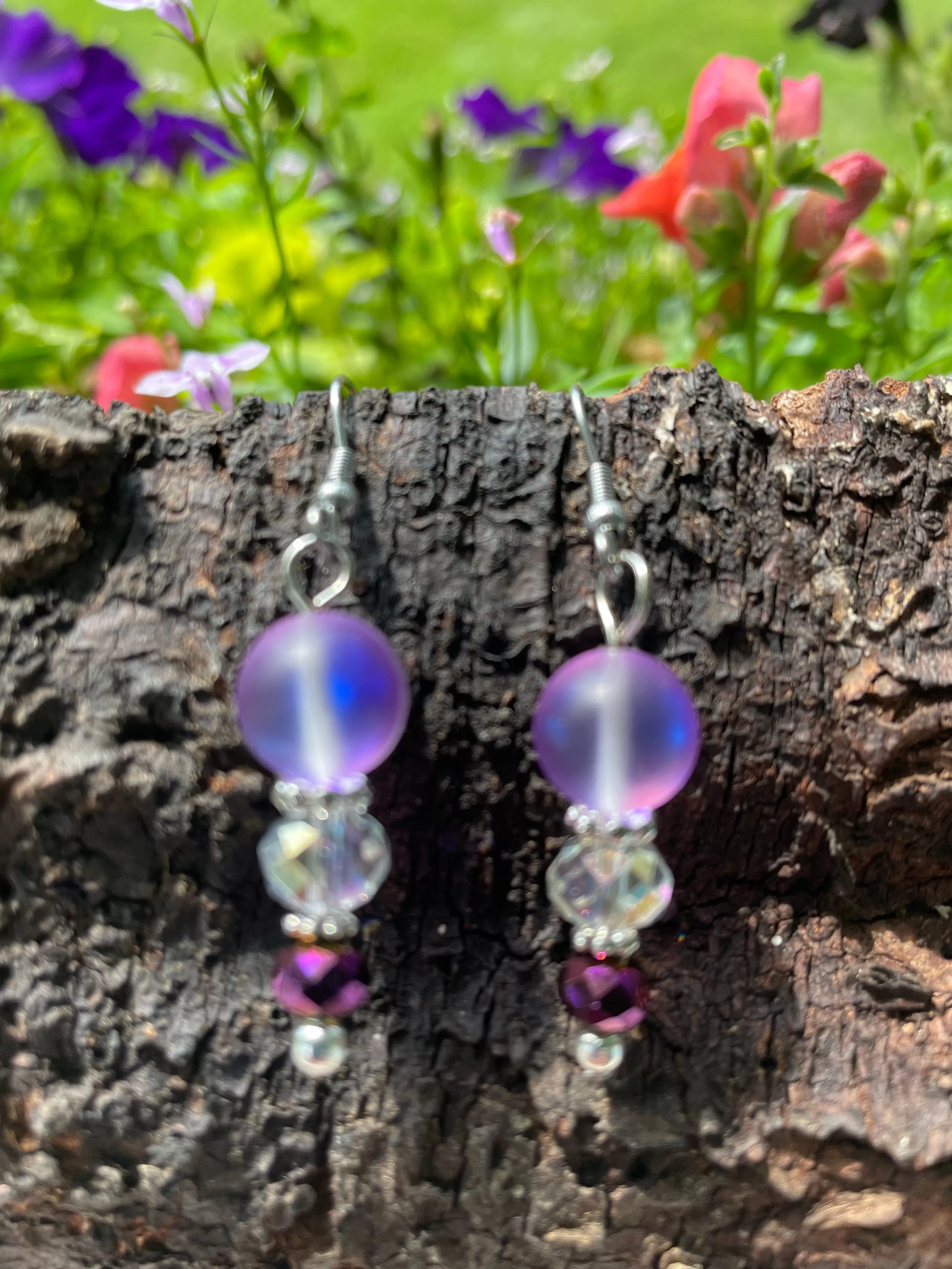 Purple Iridescent Earrings