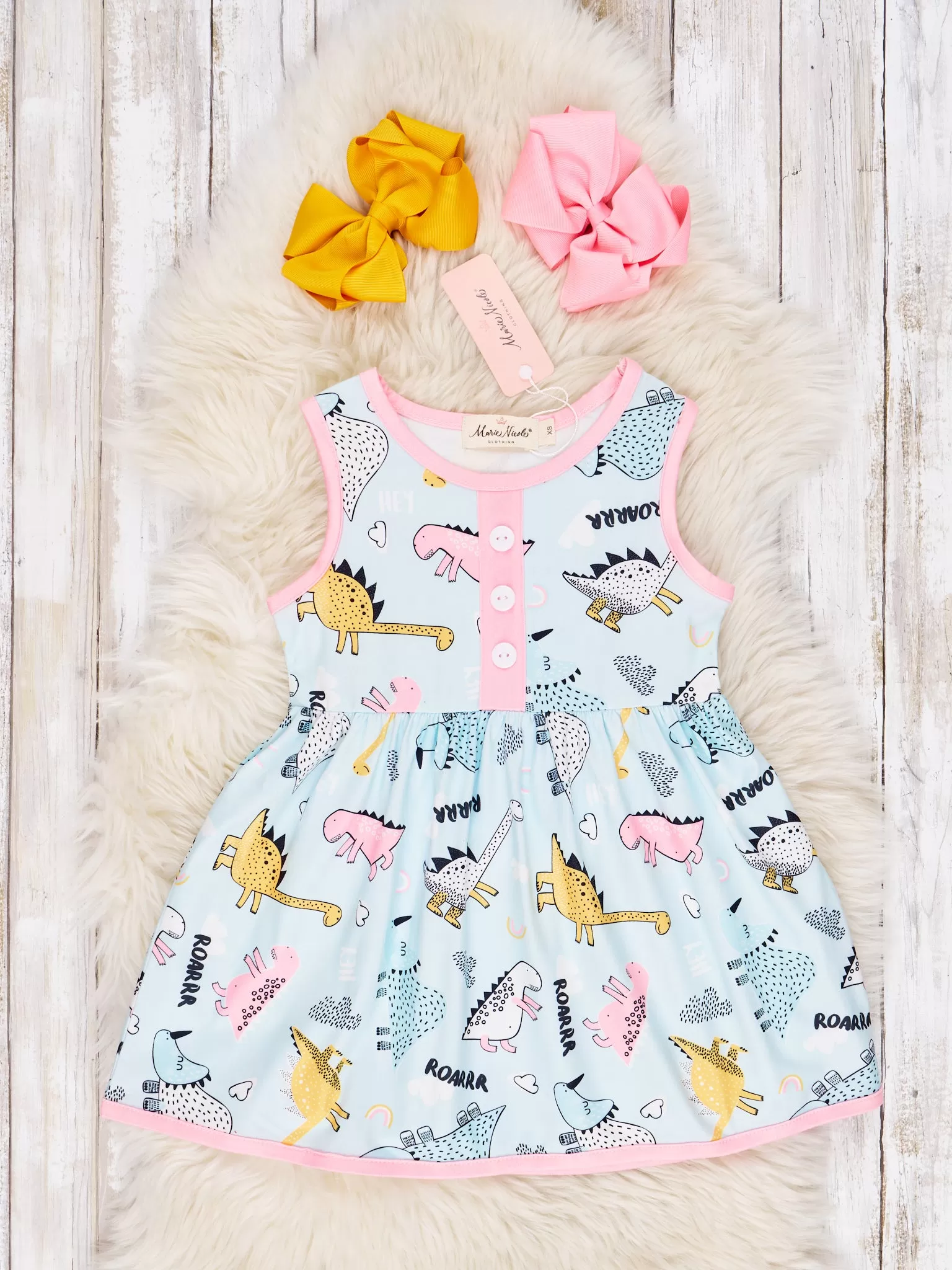 "ROARRR" Dino Tank Dress