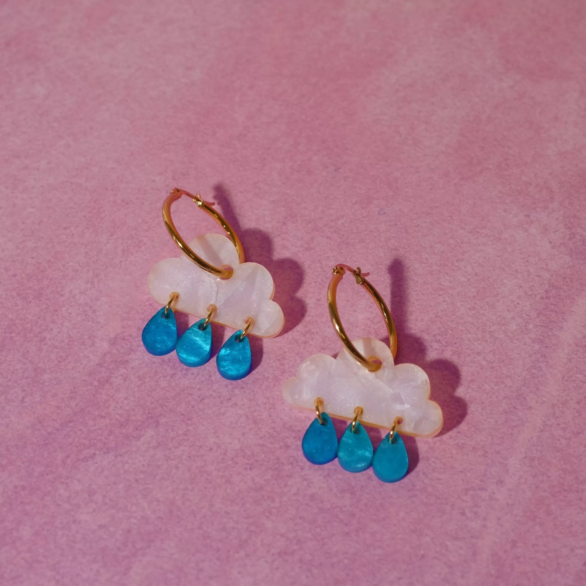 Rain Cloud Hoop Earrings