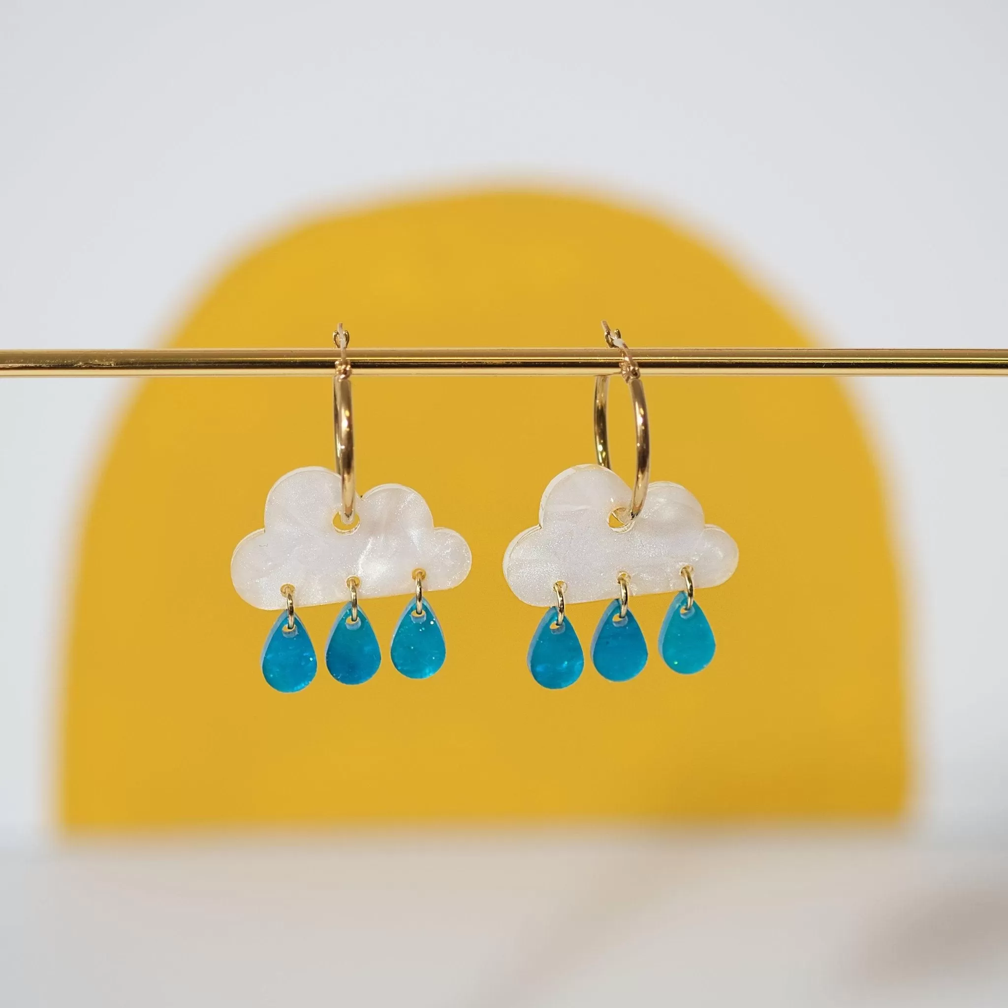 Rain Cloud Hoop Earrings