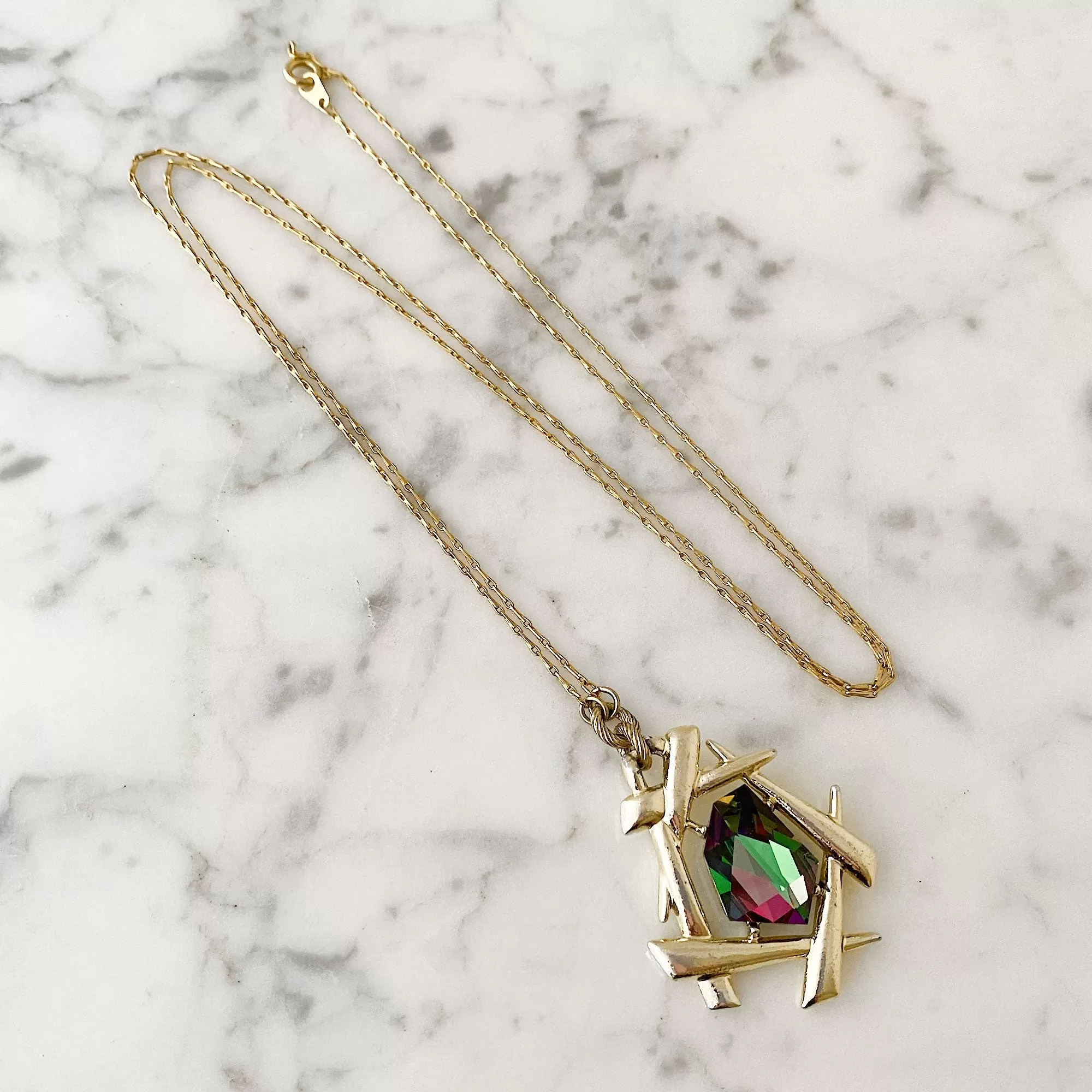 REESE vintage watermelon crystal pendant