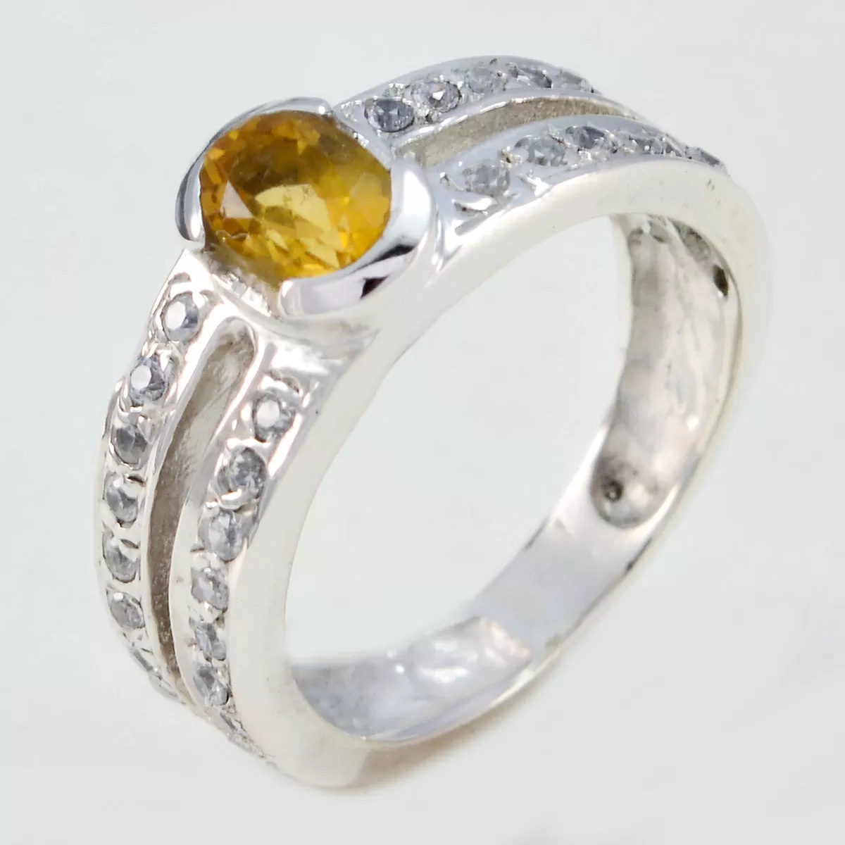 Riyo Comely Stone Citrine 925 Sterling Silver Rings Unique Jewellery