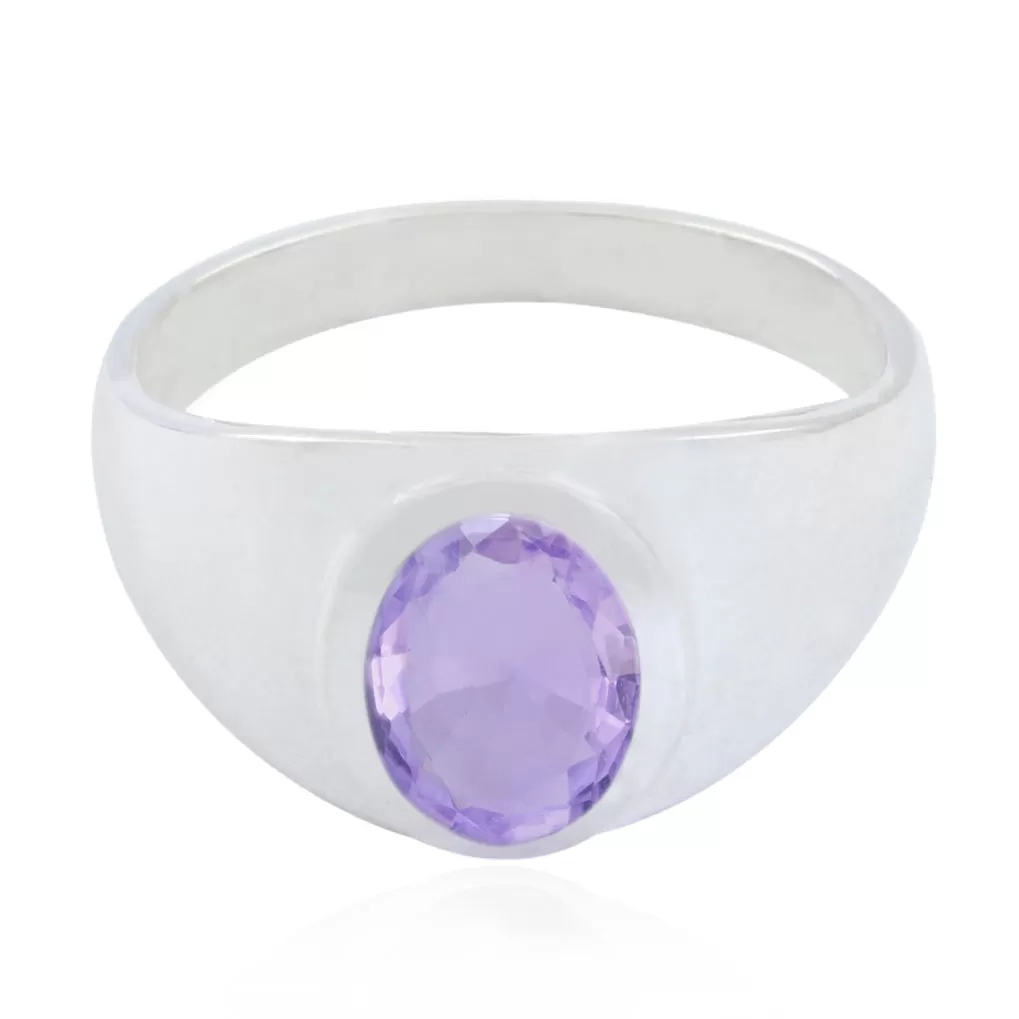 Riyo Cute Gems Amethyst 925 Sterling Silver Rings Asian Jewelry