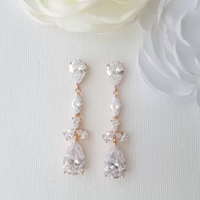 Rose Gold Drop Earrings-Adeline