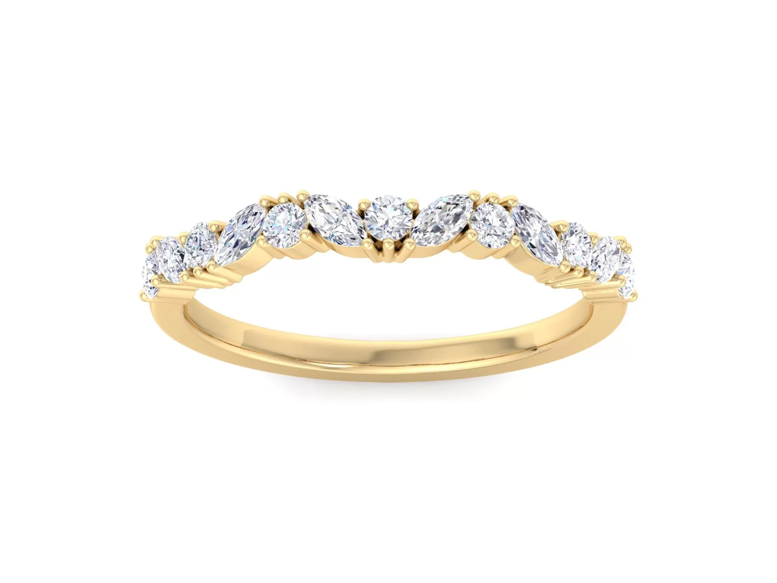 Rose gold wedding band women Diamond wedding band