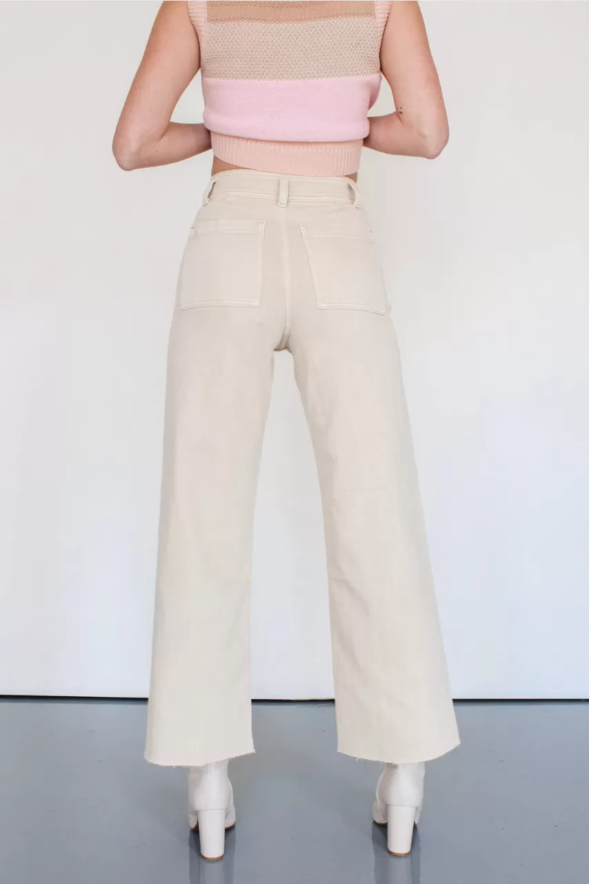 Sailor Wide Leg Jean in Beige