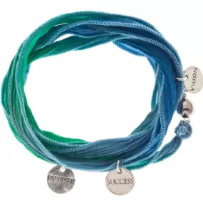 Silk Wrap Bracelet with Three Chi Coins