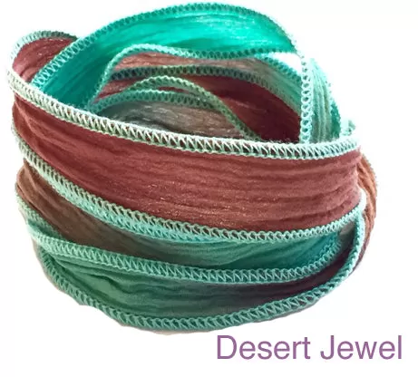 Silk Wrap Bracelet with Three Chi Coins