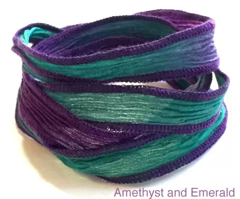 Silk Wrap Bracelet with Three Chi Coins