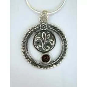 Silver necklace Gothic motif pendant Fleur de Lis