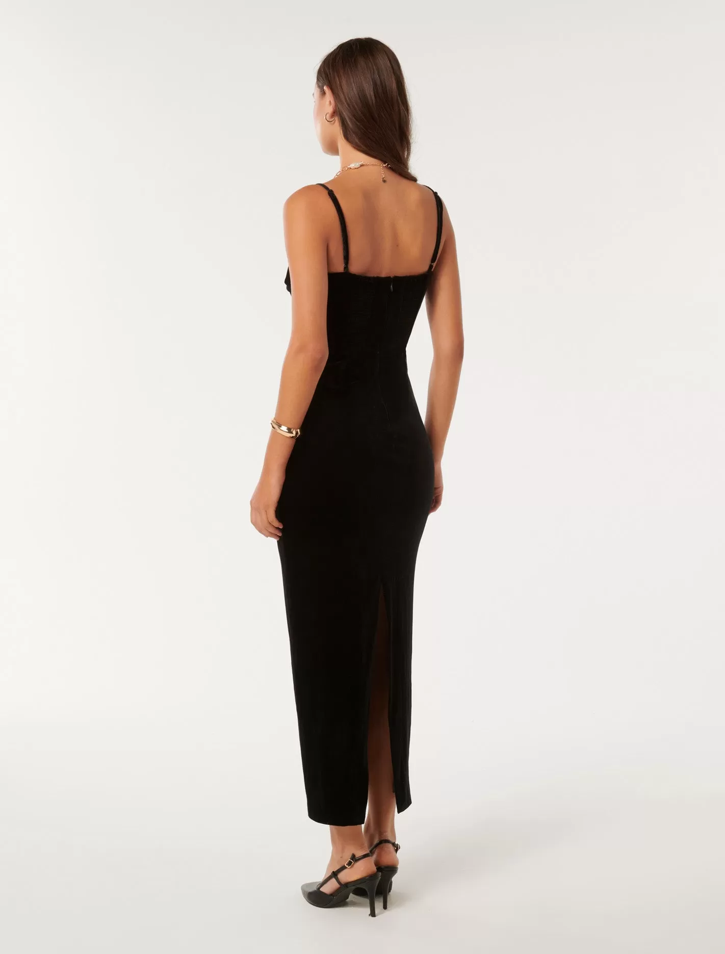 Skyler Strappy Velvet Midi Dress