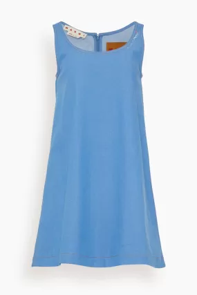 Sleeveless Denim Shift Dress in Azure