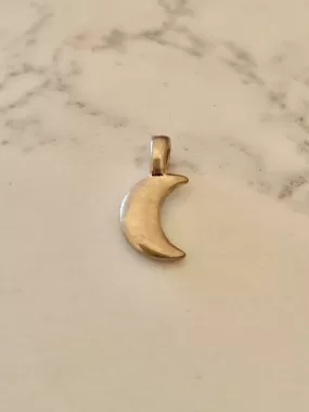 Solid Moon Charm - Gold