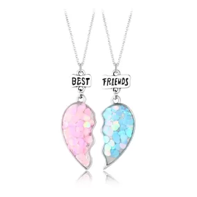 Split Heart Children Friendship Pendant BFF Necklaces