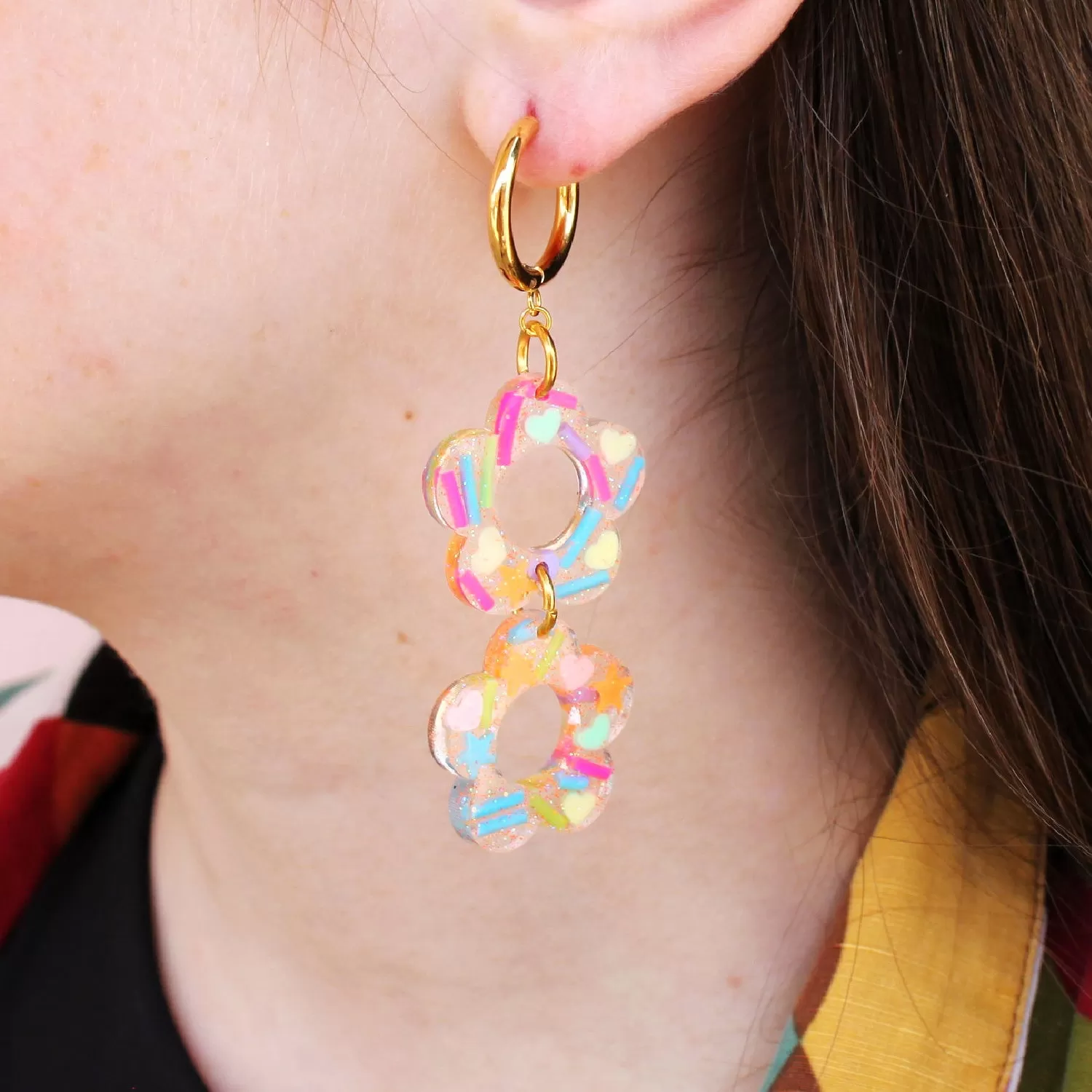 Sprinkles Twin Flower Earrings