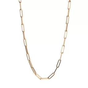 Stephanie Windsor 14k Gold Solid Paperclip Chain Necklace