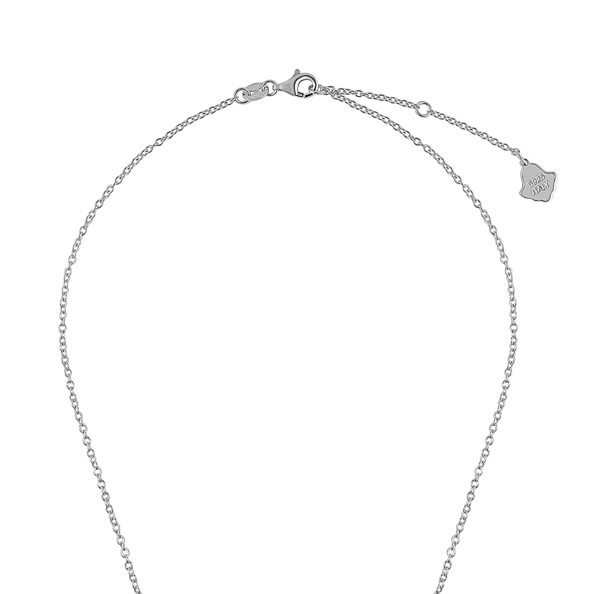 Sterling Silver Clover Halo Pave Necklace