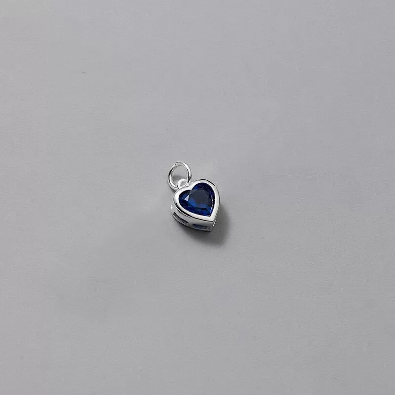 Sterling Silver Color Heart Pendant